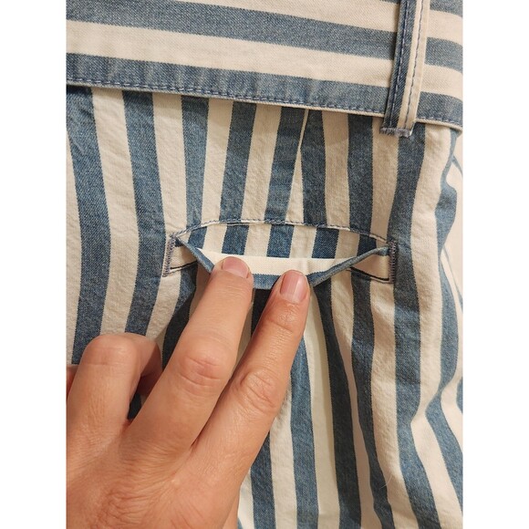 Forever 21 Women's Large 100% Cotton Nautical Paper bag Striped Shorts - Picture 6 of 9